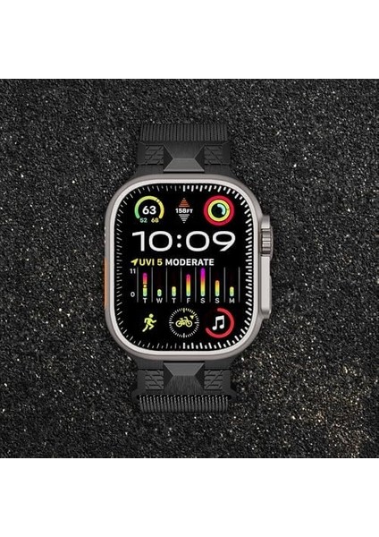 Ile Uyumlu Ultra 49MM KRD-107 Metal Hasır Kordon Siyah fiyatları