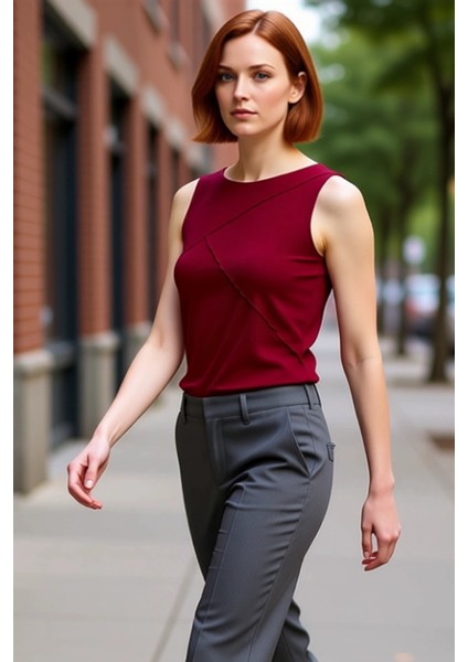 Kadın Fitted Örme Bluz Bisiklet Yaka Nervürlü Detay Ispanyol Kol Kaliteli Şık Rahat Modern fırsatları