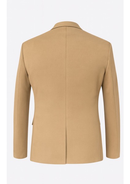 Camel Erkek Blazer Ceket – Esnek Comfort Kumaş, Italyan Kesim, Tek Düğmeli Slim Fit Şık Model fiyatları