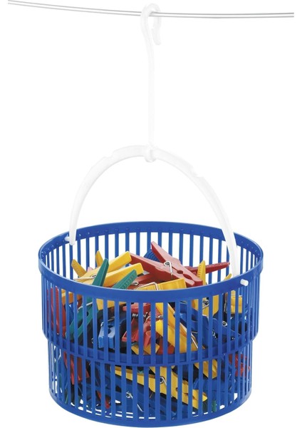 30 Mandallı Çamaşır Mandalı Sepet Mavi