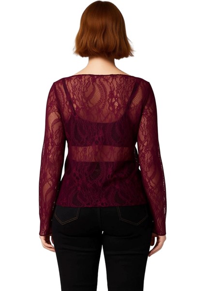 Kadınlar Için Büyük Beden Kayık Yaka Dantel Örme Bluz Kaliteli Şık Rahat Modern Zarif Günlük modelleri