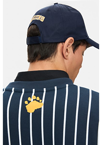 Nelly Lacivert Bisiklet Yaka Baskılı Oversize Fit Erkek Sweatshirt fırsatları