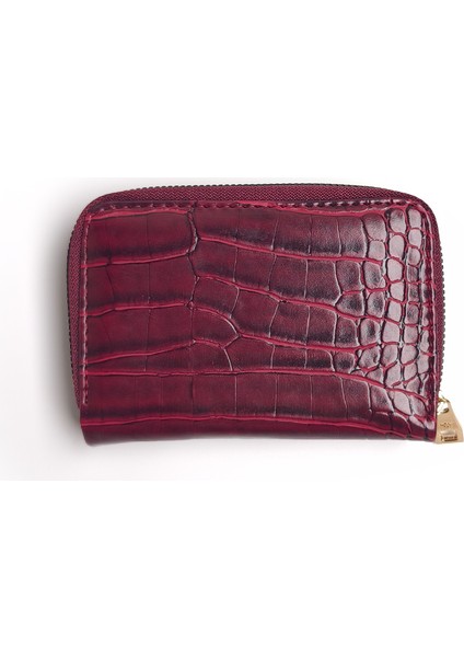 Croco Deri Str Bozuk Para Gözlü El Çantası Bordo fiyatları