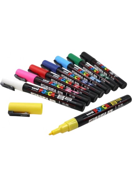 Uniball Posca (1.8-2.5) Su Bazlı Boyama Markörü Ana Renkler 8'li Set ( N ) (Uni-Pc-5m)/ 8c Set modelleri