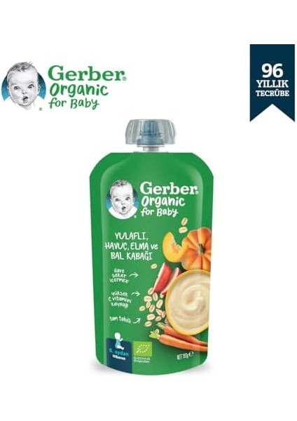 Gerber Organik Yulaflı Elma, Havuç ve Balkabaklı Püre 110G modelleri