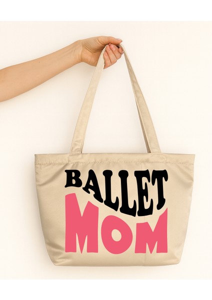 Ballet Mom Tasarım Mat Saten Çanta