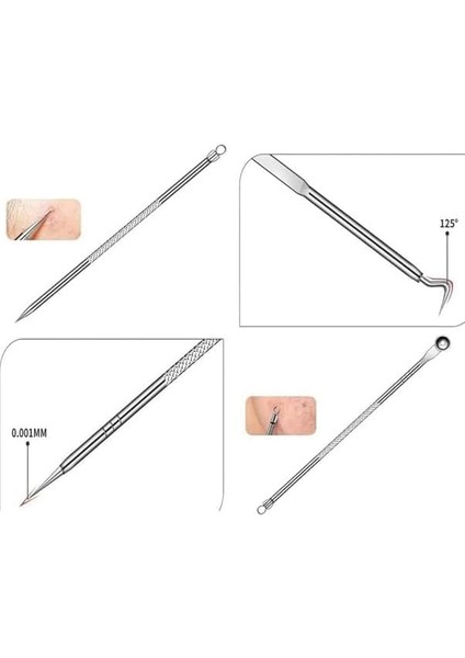 Siyah Nokta Çıkarıcı Set, Akne ve Siyah Nokta Temizleyici, 4 Parça Siyah Nokta Yağ Bezesi Giderici Komedon Set