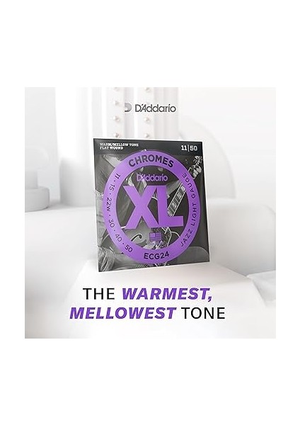 Elektro Gitar Telleri | Gitar Telleri E Gitar | Flatwound Telleri Elektro Gitar | En Popüler Tel Markası | ECG24-3D Krom | Paslanmaz Çelik | Jazz Light (11-50) | 3'lü Paket modelleri