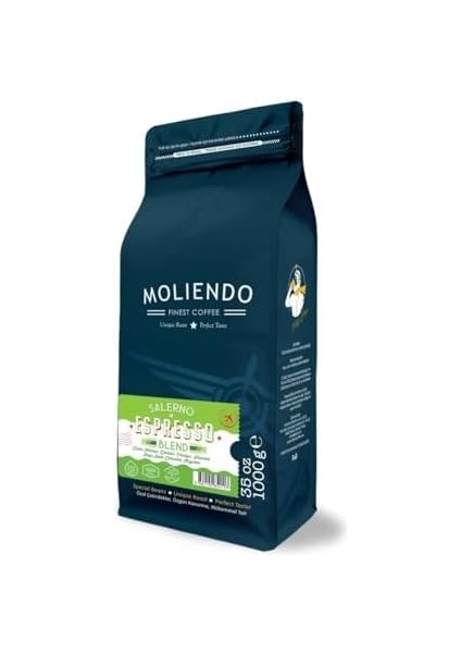 Moliendo Finest Coffee Salerno Espresso Blend Kahve (Çekirdek) 1000 G