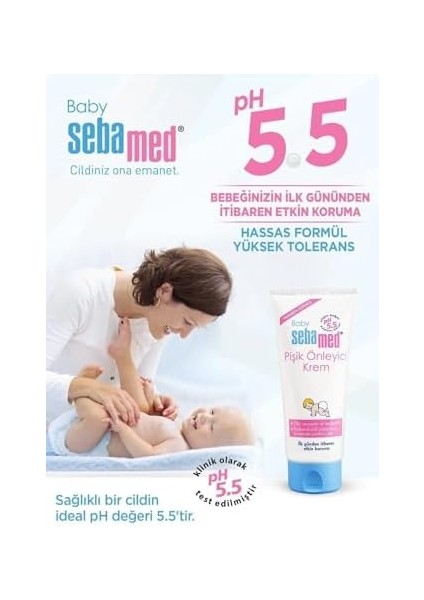 Sebamed Baby Ph 5.5 Yoğun Nemlendirici Etkili Pantenol Içerikli Koruyucu Bebek Pişik Önleyici Krem 100 ml