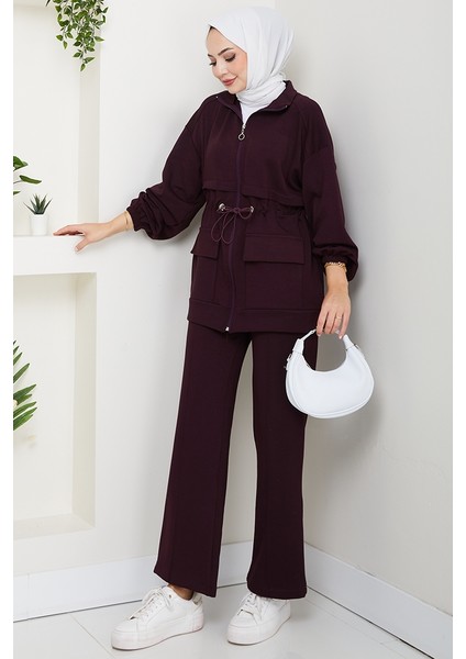 Kapak Cepli Oysho Ikili Takım 1652 - Mürdüm modelleri