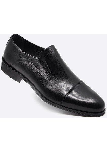 Siyah Hakiki Deri Bağcıksız Klasik Erkek Ayakkabı 2018 114