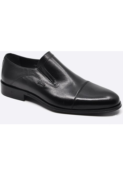 Siyah Hakiki Deri Bağcıksız Klasik Erkek Ayakkabı 2018 114