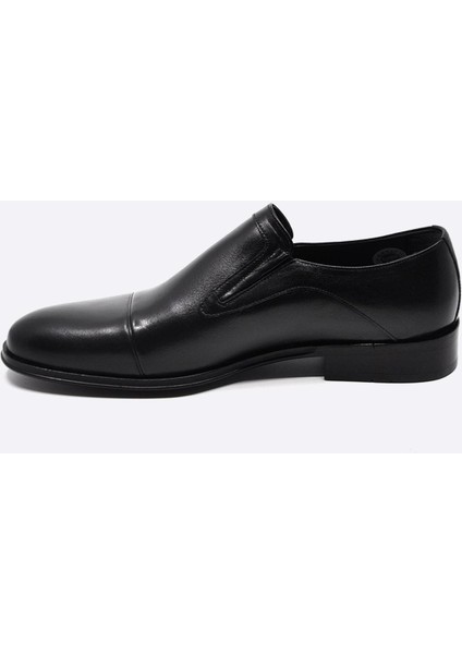 Siyah Hakiki Deri Bağcıksız Klasik Erkek Ayakkabı 2018 114