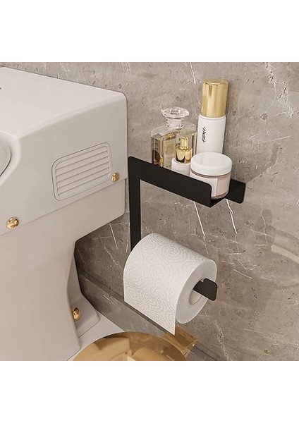 Tuvalet Kağıtlığı, Banyo Tuvalet Kağıtlık, Wc Tuvalet Kağıdı Tutucu, Banyo Tuvalet Kağıdı Askısı, Tuvalet Kağıdı Aparatı, Metal Tuvalet Kağıdı Standı (Metal, Siyah) fırsatları