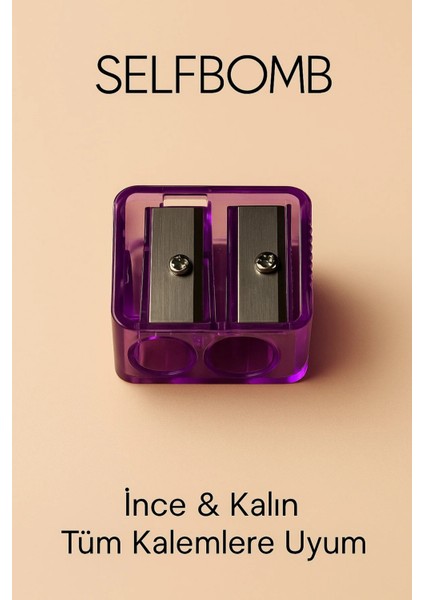 Çift Taraflı Makyaj Kalem Açacağı – Ince & Kalın Kaleme Uygun, Paslanmaz Çelik Bıçaklı fiyatları