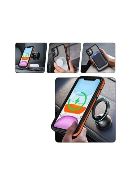 11 ile Uyumlu Lamer Kapak Magsafe Destekli Siyah Kenarlı Mat Buz Şeffaf Kılıf – Airbag Köşe Koruma, Kamera Korumalı fiyatları