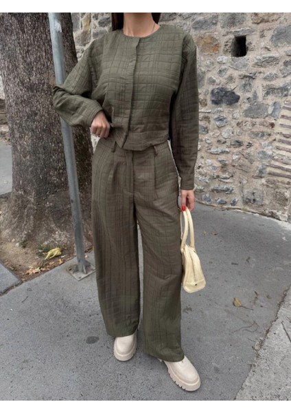 Kadın Kapitone Dokulu Oversize Ceket Pantolon Takım fiyatları