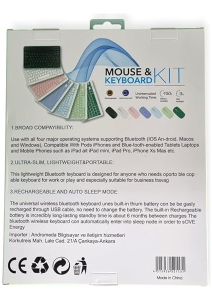 Key 01 Kablosuz Bluetooth Wireless Tümü Türkçe Karakterli I Ü Ğ Harfleri Bulunur Klavye Mouse Seti (Toz Pembe) indirimleri