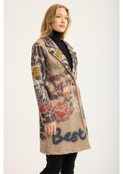 Gül+Kalpli Yazılı Kaşe Kaban modelleri