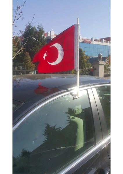 5 Adet Türk Bayraklı Araç Oto Konvoy Direği ve Bayrak