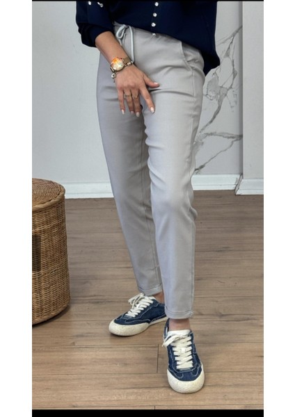Kadın Full Likralı Beli Bağçıklı Süper Rahat Duble Paça Bilek Boy Üst Düzey Pantolon modelleri