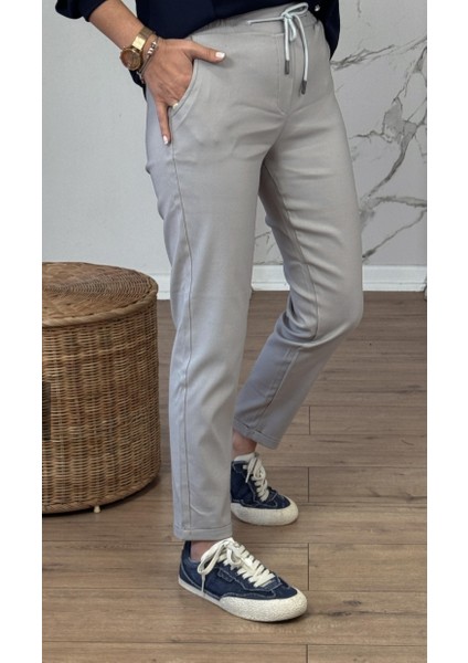 Kadın Full Likralı Beli Bağçıklı Süper Rahat Duble Paça Bilek Boy Üst Düzey Pantolon fırsatları