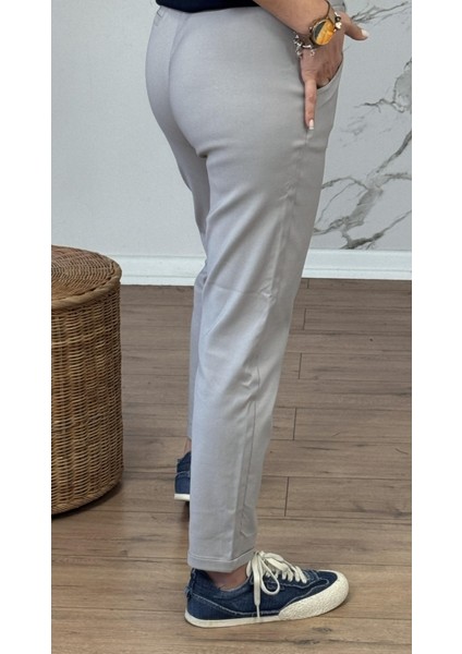 Kadın Full Likralı Beli Bağçıklı Süper Rahat Duble Paça Bilek Boy Üst Düzey Pantolon indirimleri