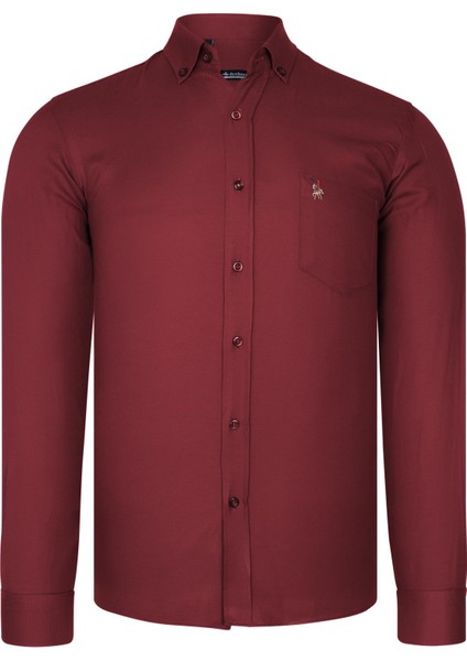 G985 Dewberry Erkek Gömlek-Bordo