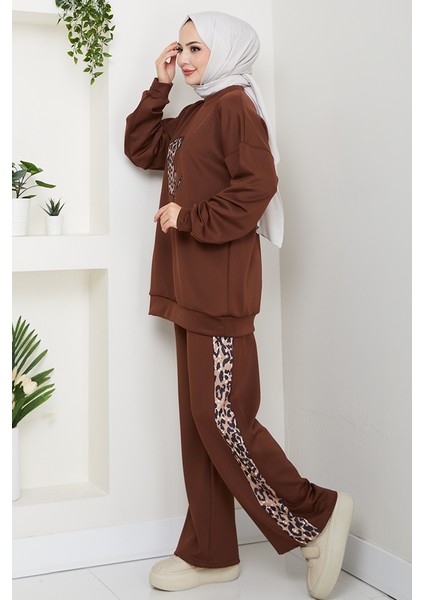 Kaplan Nakışlı Oysho Ikili Takım 1648 - Kahve indirimleri