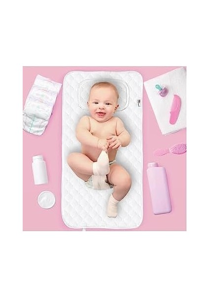 Baby&apos;ness Çanta Boy Bebek Alt Açma Pedi, Sıvı Geçirmez, Leke Tutmaz, Puantiyeli, Pembe, 40X70CM fiyatları