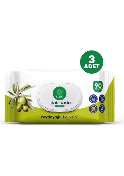 Islak Havlu 90 'li Zeytinyağlı 3X90