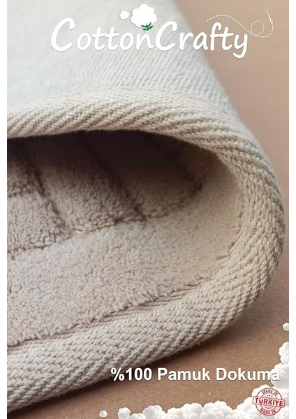 %100 Pamuk Dokuma Su Emici Banyo Paspası Ayak Desen 60X40 cm (Gri) indirimleri