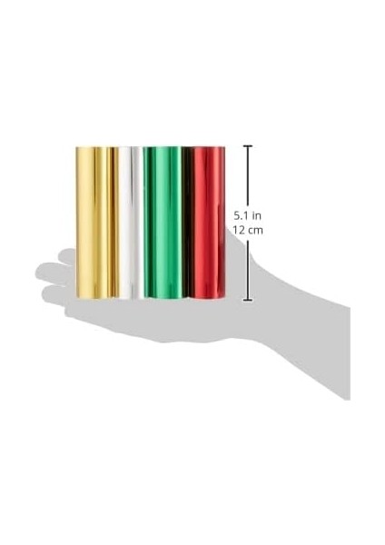 4 Holiday Variety Pack Glimmer Sıcak Folyo Rulosu, Çok Renkli fırsatları