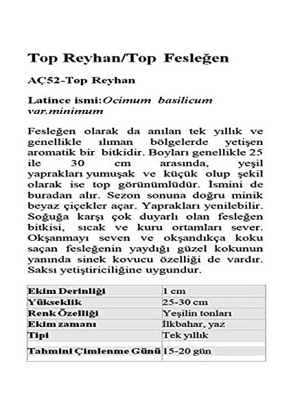 Tarım Top Reyhan/top Fesleğen Çiçeği Tohumu fiyatları