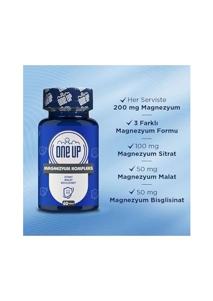 One Up Magnezyum Kompleks 60 Tablet Aromasız Renkli