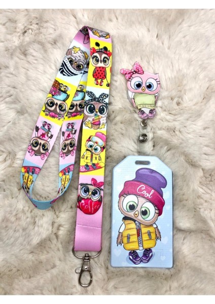 Baykuş Boyun Askısı Yoyo ve Kartlık Set