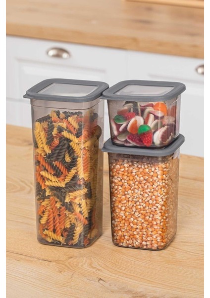 18'li Vakumlu Silikon Kapaklı Mega Erzak Saklama Kabı Seti - 6x(0.65 Lt - 1.3 Lt - 1,9 Lt)