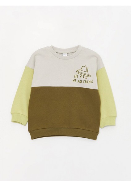 Lcw Baby Haki Bisiklet Yaka Uzun Baskılı Erkek Bebek Sweatshirt ve Pantolon 2'li Takım fiyatları