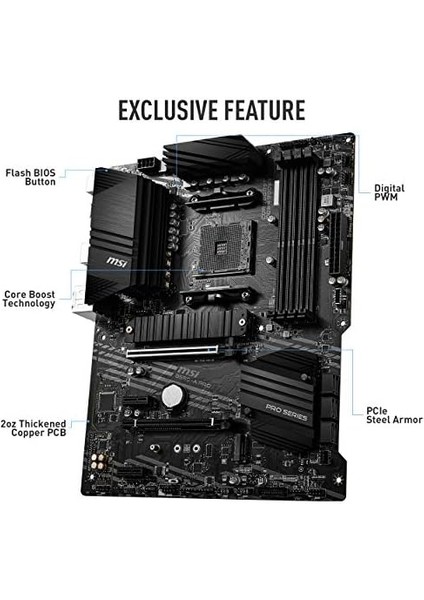 Msı B550-A Pro Am4 Ddr4 Bellek 4400(OC) HDMI Dp M.2 Usb3.2 Atx Anakart modelleri