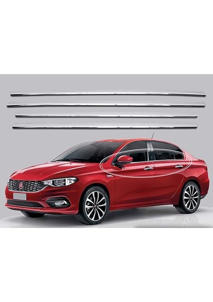 Egea Sedan Krom Cam Çıtası 4 Parça 2015 Üzeri P. Çelik