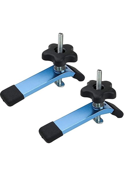 71168 T-Track Aşağı Tutma Kelepçeleri, 13,7 cm U x 3,8 cm Genişlik – 2 Paket, Mavi Siyah