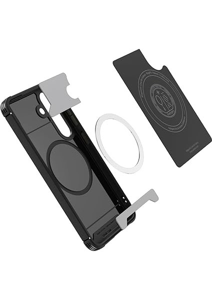 Galaxy S25 Kılıf Core Armor Hava Kanalı Teknolojisi™ Askeri Sınıf Koruma Magfit Özellikli Matte Black Dokulu Yüzey Kapak - ACS08924 modelleri