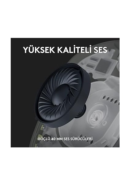 G G435 Lightspeed Kablosuz Kulak Üstü Oyuncu Kulaklığı, Bluetooth, Dahili Mikrofon, 40 mm Ses Sürücüleri, 165 Gr, 18 Saat Pil Ömrü, Siyah fırsatları