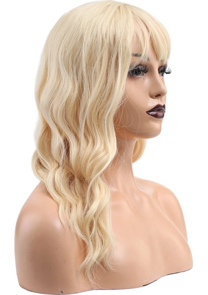 Dalgalı Kısa Perçemli Fiber Sentetik Peruk - Platin fiyatları