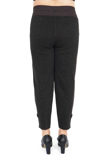 Büyük Beden Kadın Mom Model Lastikli Yüksek Bel Pamuk Kot Pantolon fırsatları