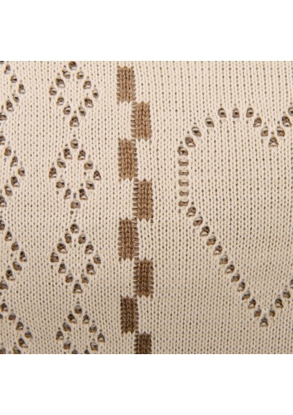 Soft Kalp Desenli Triko Kırlent Kılıfı - Bej - 35X50 cm fiyatları