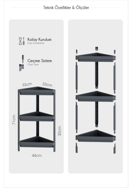 Omaş 3 Katlı Üçgen Raf Ünitesi – Köşe Alanlar Için Şık ve Pratik Düzenleyici Köşe Banyo Rafı fırsatları