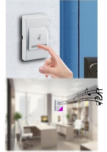 Pilli Uzaktan Kumandalı Zil Seti - Kablosuz Kapı Zili Wireless 36 Melodi modelleri