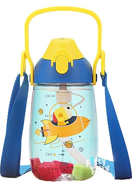 Pipetli 500 ml Boyun Askılı Tritan Çocuk Su Matarası -Kutulu- FFUZ2201500